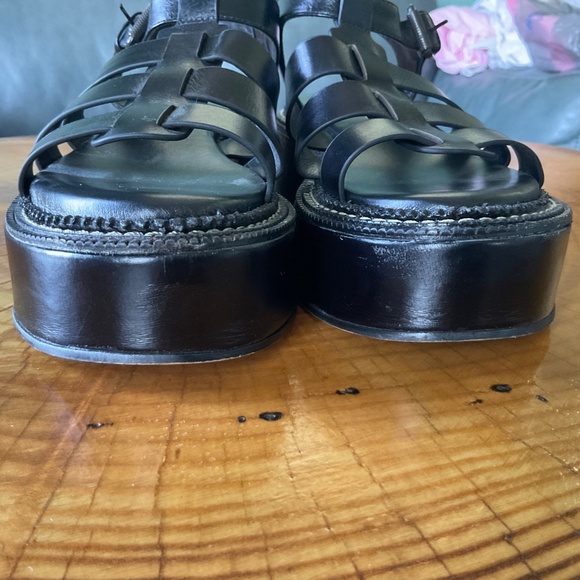 Paula Torres Flatform Madson chunky leather sandals US 6 EU 37 Black - Picture 7 of 10